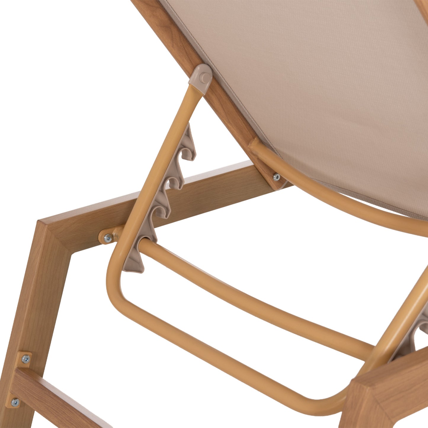 Aluminum Sunbed With Headrest Rabia Hm5982.05 In Heat Transfer Color & Beige 188x60x30hcm.