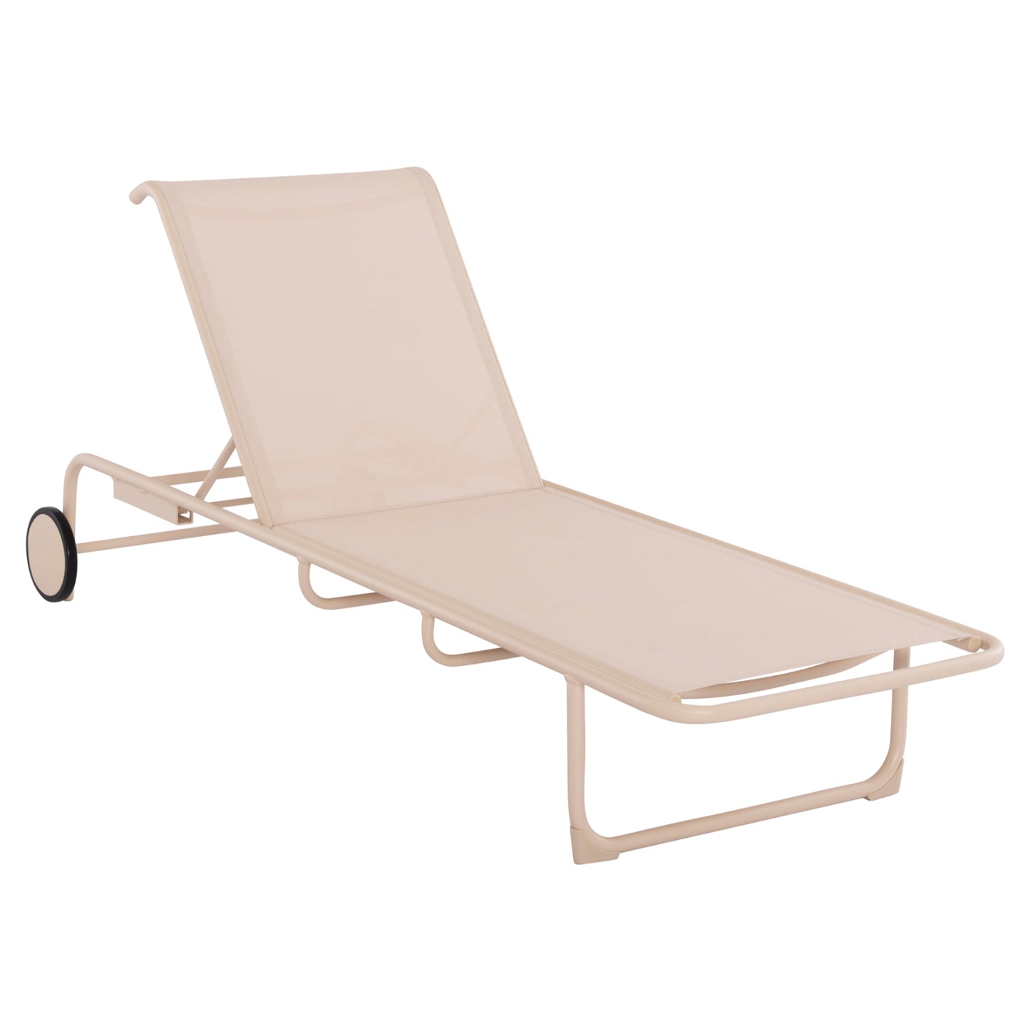 Aluminum Sunbed Riben With Teslin Fabric & Wheels Hm6293.04 Cappuccino Color 210x78x91hcm.