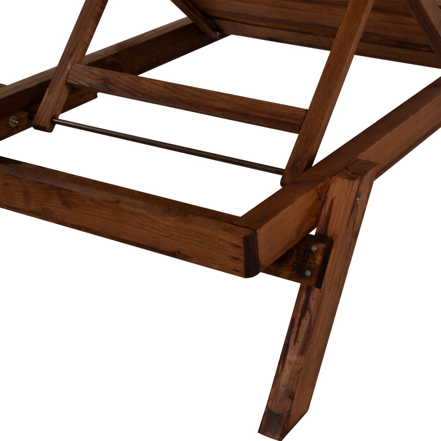 Professional Sunbed Hm11431.01 Fir Wood In Walnut Shade 72x196x29-84h Cm.