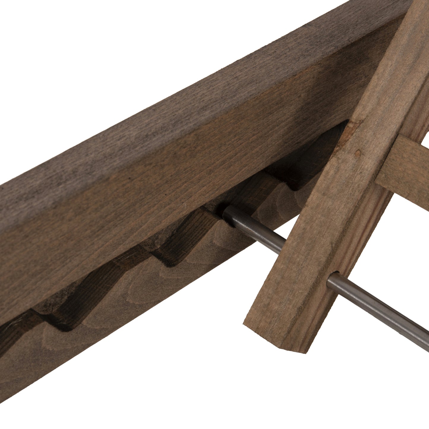 Beach Lounger Milos Hm10685.03 Beech Wood In Walnut-black Textilene Cushion Cover 204x65x92,5hcm.