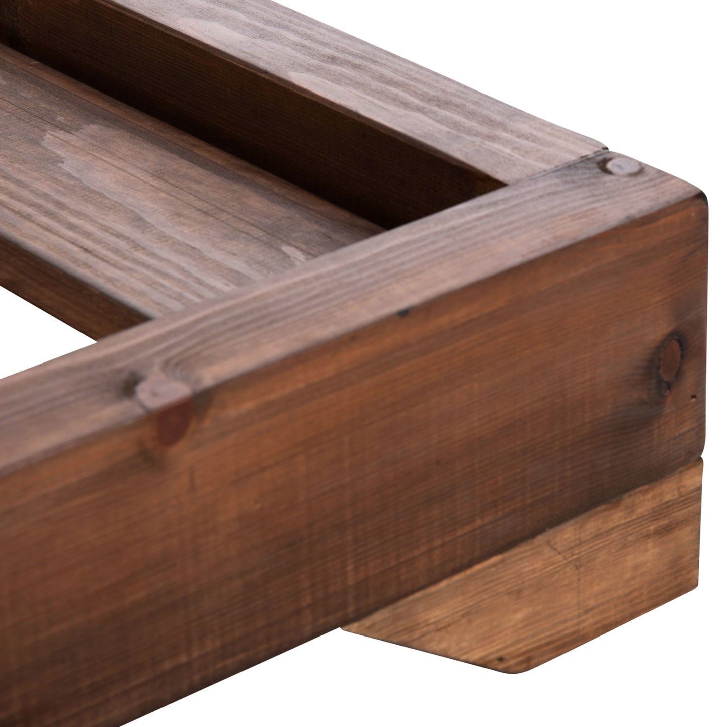 Beach Lounger With Short Legs Ikaria Hm6107.01 Pine Wood In Walnut Color-frame Only 80x208x100hcm.