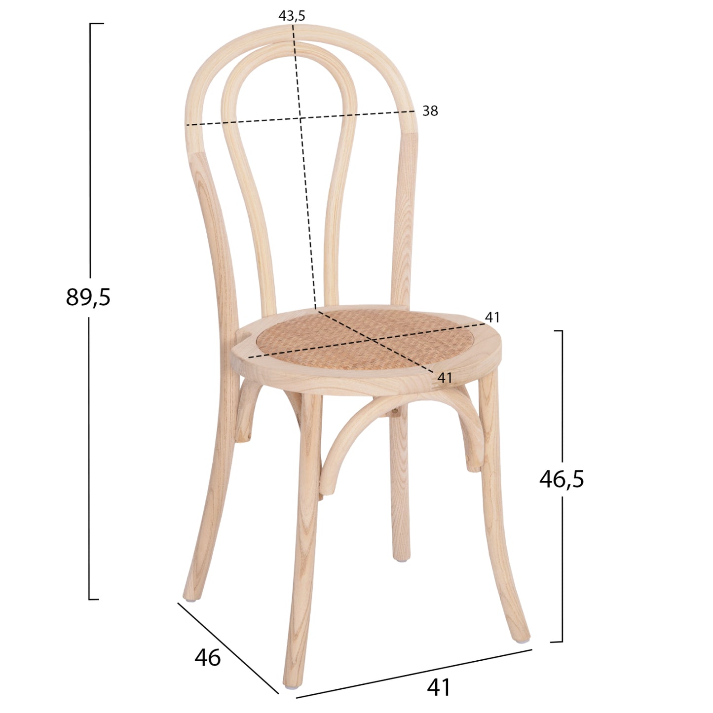 Dining Chair T.vienna Montreal Hm8914.10 Beech Wood-unpainted 41x46x89,5hcm.