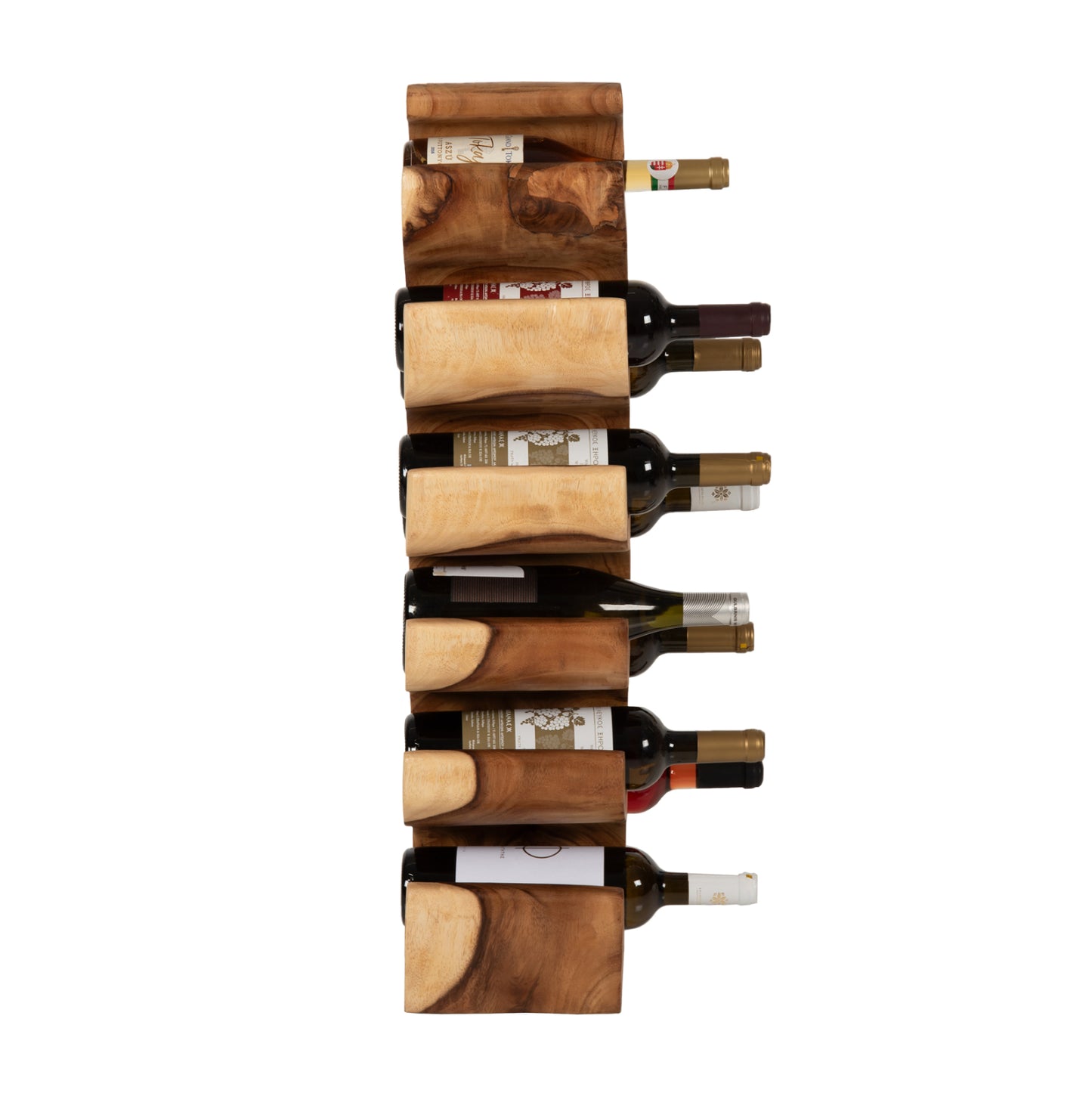 Bottle Rack Vertical Made Of Suar Wood 27x18,5x82hcm. Hm9486