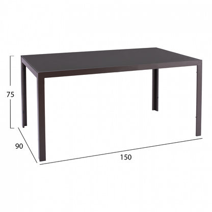 Dining Set 7 Pcs Brown Table 150x90 And Foldable Armchair Hm11531.02