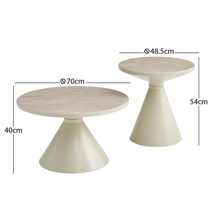Set 2pcs Coffee Tables Lynx Hm18316.94 B' Rated--metal & Sintered Stone Top