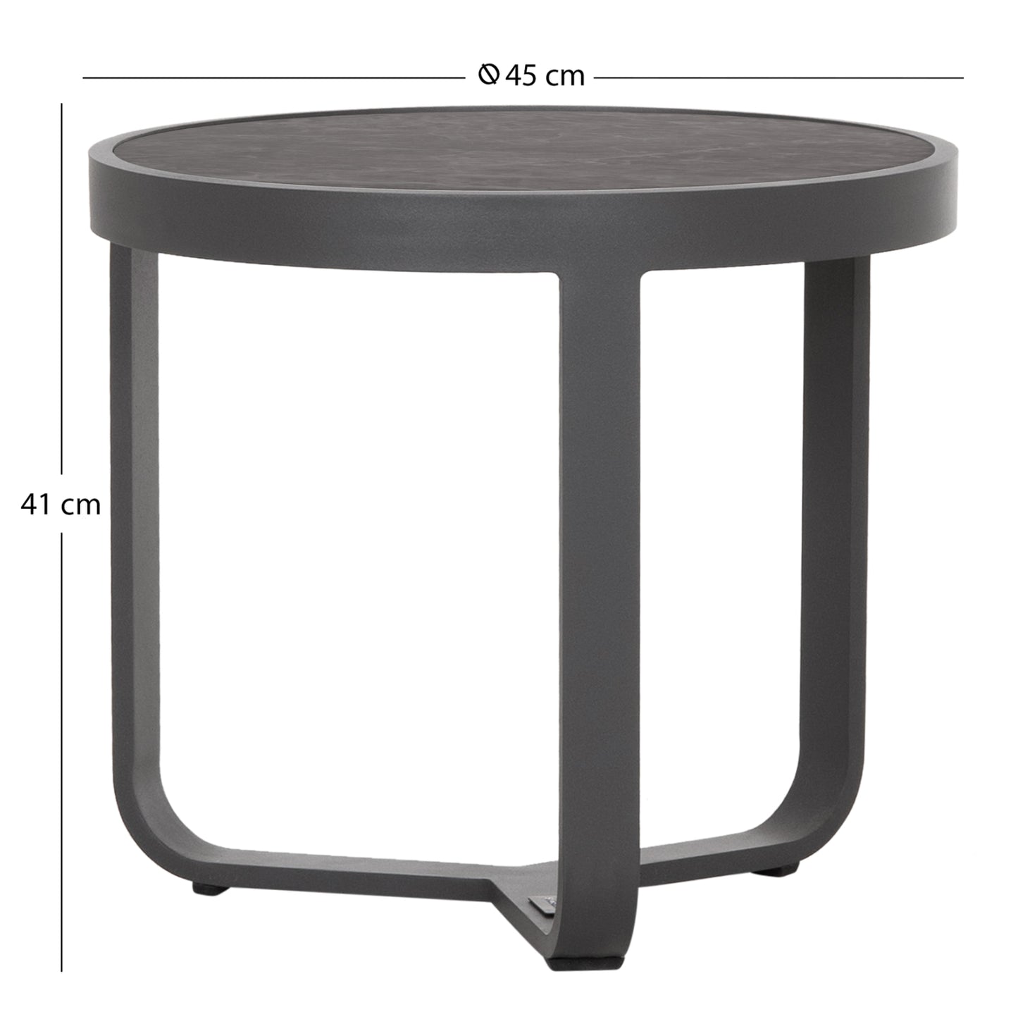 Round Side Table Devious Sm6440.01 Charcoal Aluminum--grey Sintered Stone Top Φ45x41h