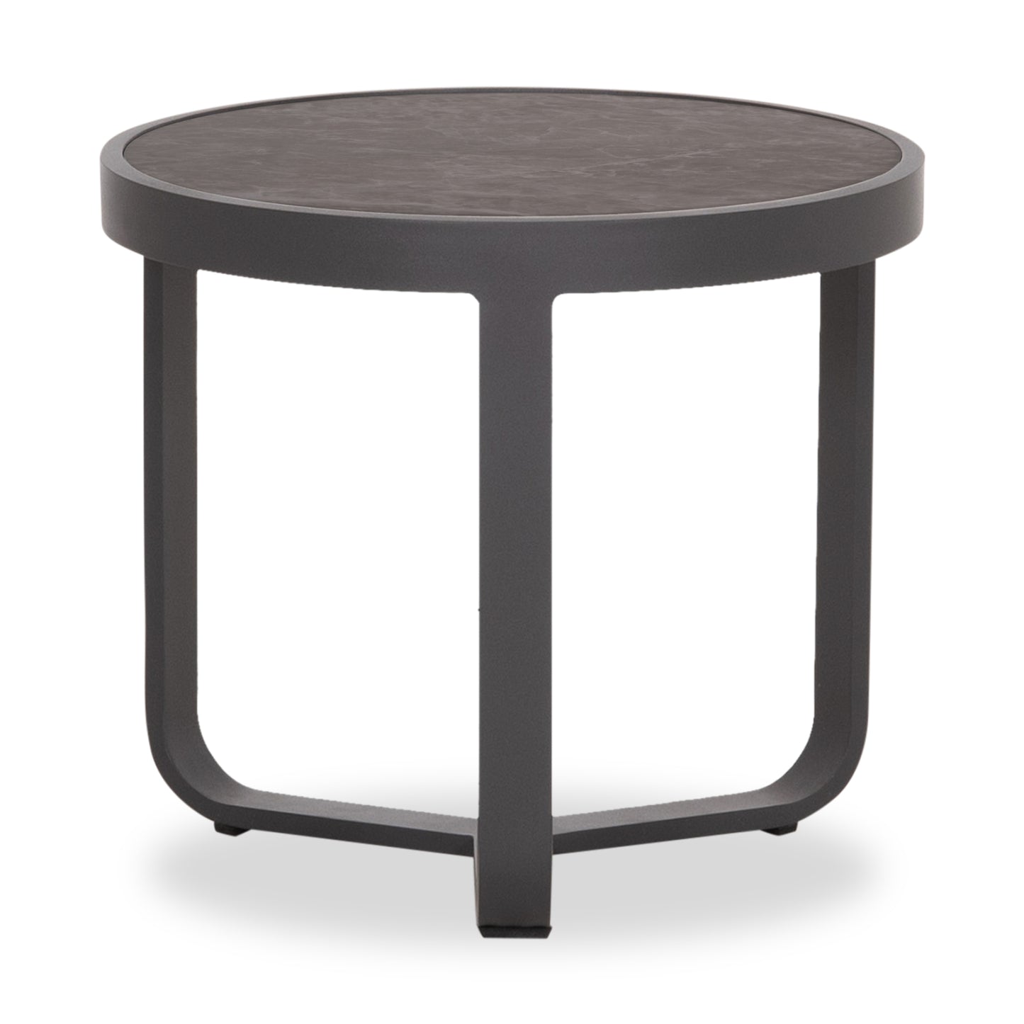 Round Side Table Devious Sm6440.01 Charcoal Aluminum--grey Sintered Stone Top Φ45x41h