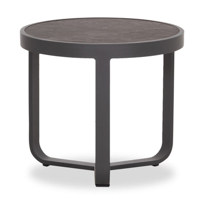 Round Side Table Devious Sm6440.01 Charcoal Aluminum--grey Sintered Stone Top Φ45x41h