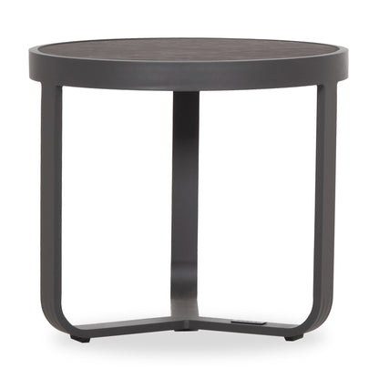 Round Side Table Devious Sm6440.01 Charcoal Aluminum--grey Sintered Stone Top Φ45x41h