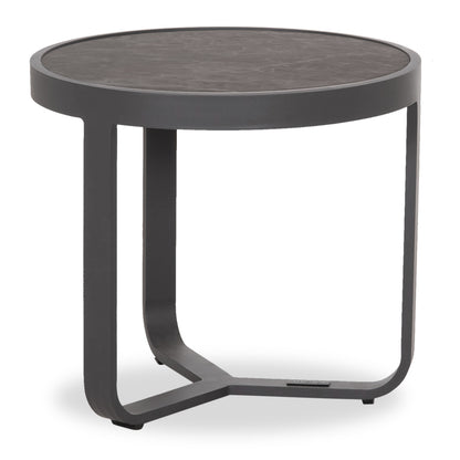 Round Side Table Devious Sm6440.01 Charcoal Aluminum--grey Sintered Stone Top Φ45x41h
