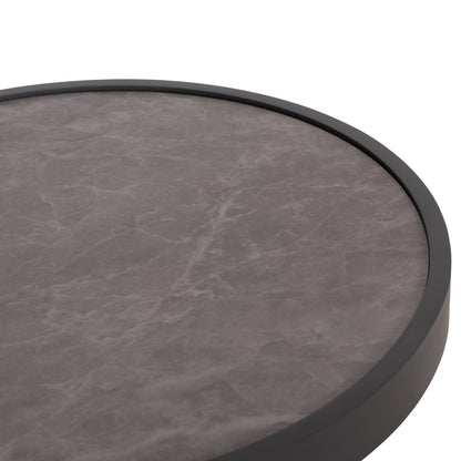 Round Side Table Devious Sm6440.01 Charcoal Aluminum--grey Sintered Stone Top Φ45x41h