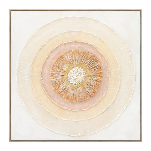 WALL PAINTING FB94577 WITH BEIGE PS FRAME-CANVAS CIRCLES 82x4,5x82Hcm.