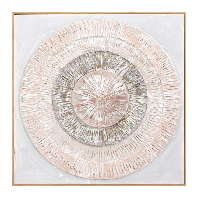 WALL PAINTING 3D FB94578 WITH BEIGE PS FRAME-HANDMADE CIRCLES 82x4,5Χ82Hcm