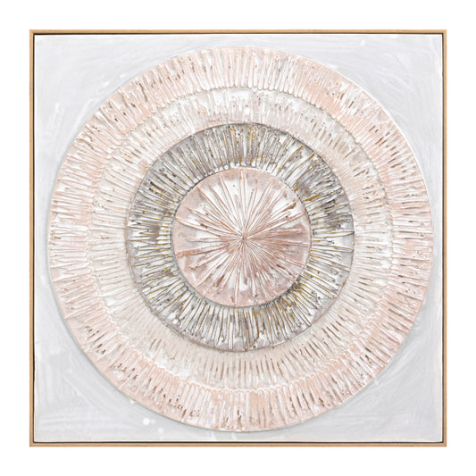 WALL PAINTING 3D FB94578 WITH BEIGE PS FRAME-HANDMADE CIRCLES 82x4,5Χ82Hcm