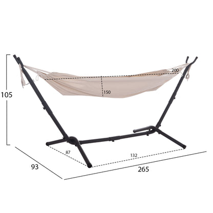 Hammock Crave Hm6304.02 Anthracite Metal Frame-beige Fabric 265x93x105hcm.