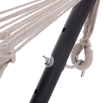 Hammock Crave Hm6304.03 Anthracite Metal Frame-blue Fabric With White Stripes 265x93x105hcm.