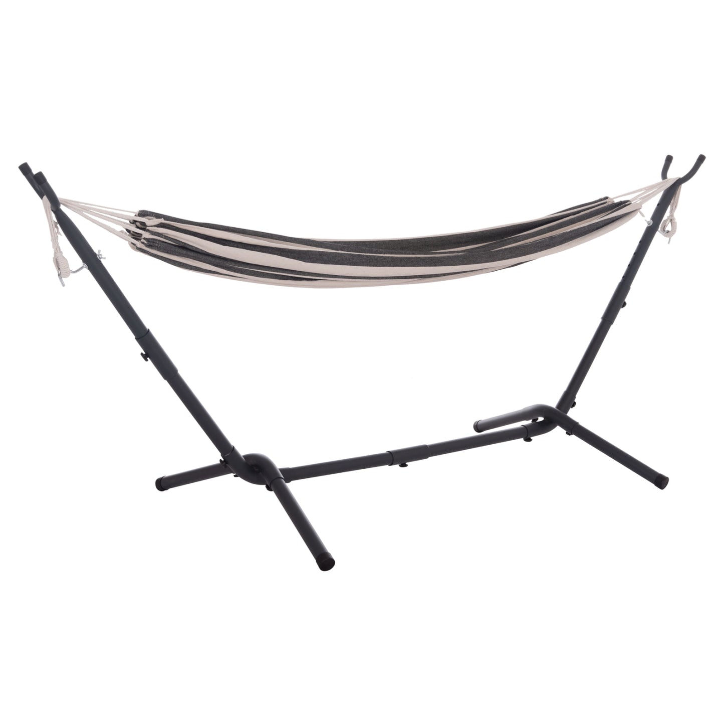 Hammock Crave Hm6304.03 Anthracite Metal Frame-blue Fabric With White Stripes 265x93x105hcm.