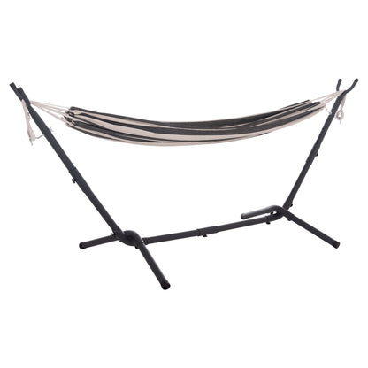 Hammock Crave Hm6304.03 Anthracite Metal Frame-blue Fabric With White Stripes 265x93x105hcm.