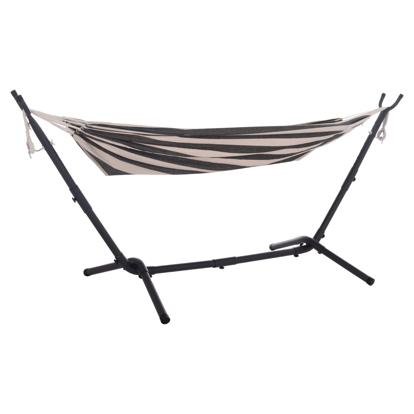 Hammock Crave Hm6304.03 Anthracite Metal Frame-blue Fabric With White Stripes 265x93x105hcm.