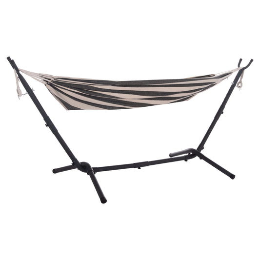 Hammock Crave Hm6304.03 Anthracite Metal Frame-blue Fabric With White Stripes 265x93x105hcm.