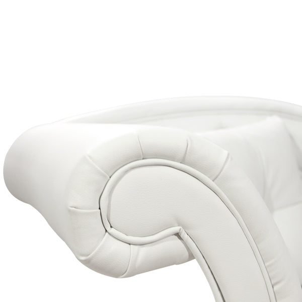 Recliner Couch Chesterfield-style Niovi Hm3007.02 Pu In White-black Wooden Legs 190x61x84hcm.