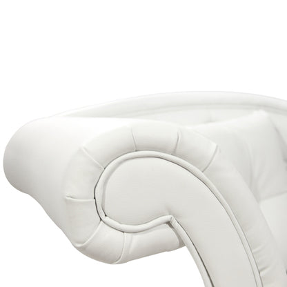 Recliner Couch Chesterfield-style Niovi Hm3007.02 Pu In White-black Wooden Legs 190x61x84hcm.