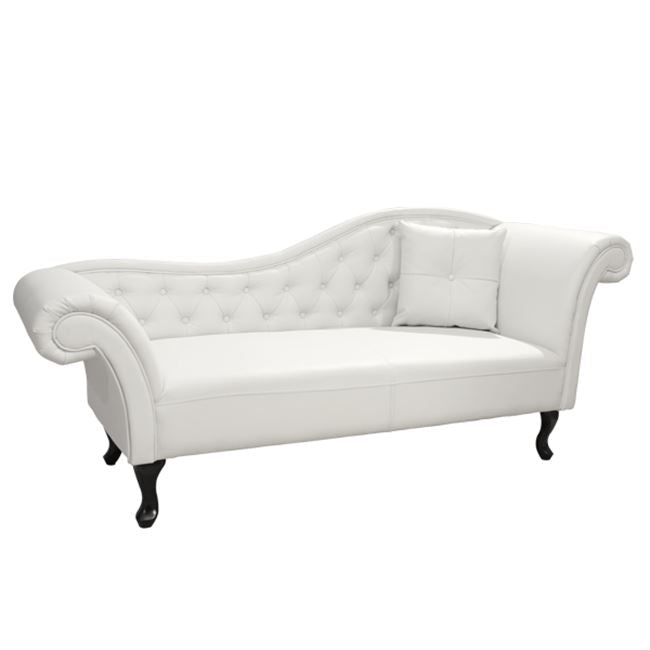 Recliner Couch (right)chesterfield-style Niovi Hm3008.02 Pu In White-black Wooden Legs 190x61x84hcm.