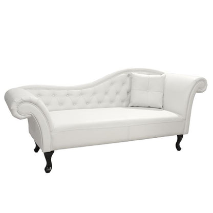 Recliner Couch (right)chesterfield-style Niovi Hm3008.02 Pu In White-black Wooden Legs 190x61x84hcm.
