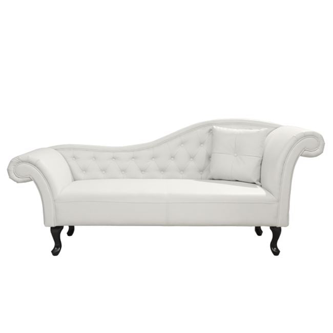 Recliner Couch (right)chesterfield-style Niovi Hm3008.02 Pu In White-black Wooden Legs 190x61x84hcm.