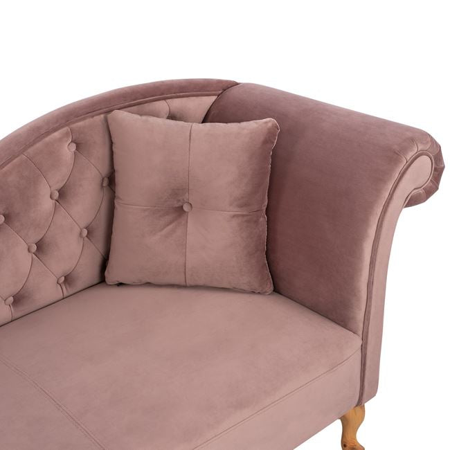 Recliner Dusty Pink Velvet Hm3008.05 Right Arm 187x61x82cm