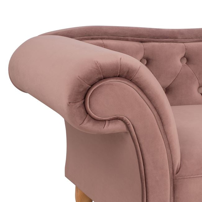 Recliner Dusty Pink Velvet Hm3008.05 Right Arm 187x61x82cm