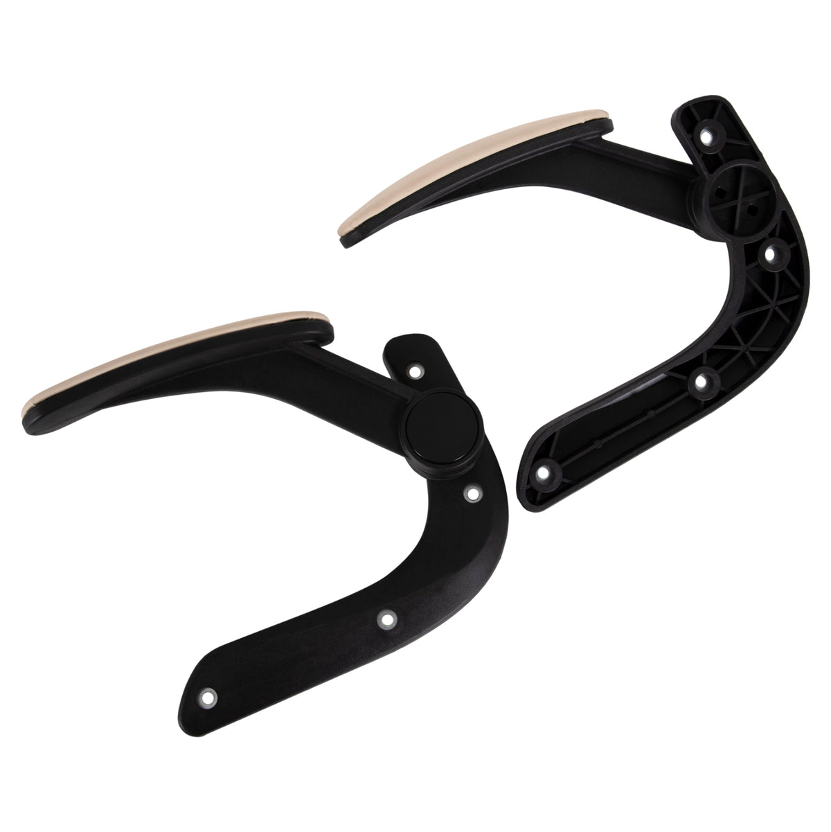 Replacement Flip-up Arms 2pcs Set For Office Chair Hm1197.04 Black-beige