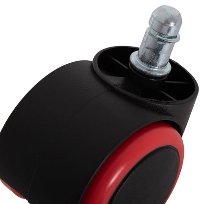 Replacement Castor Wheels 5pcs Set For Office Chairs Hm1203--black & Red