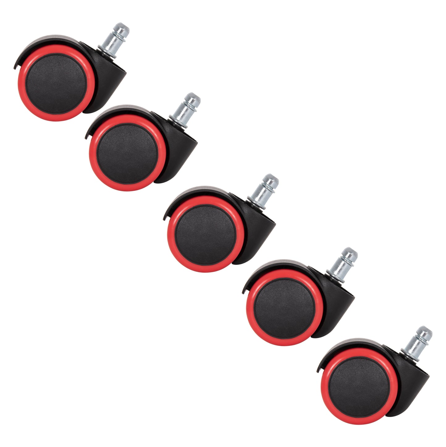 Replacement Castor Wheels 5pcs Set For Office Chairs Hm1203--black & Red