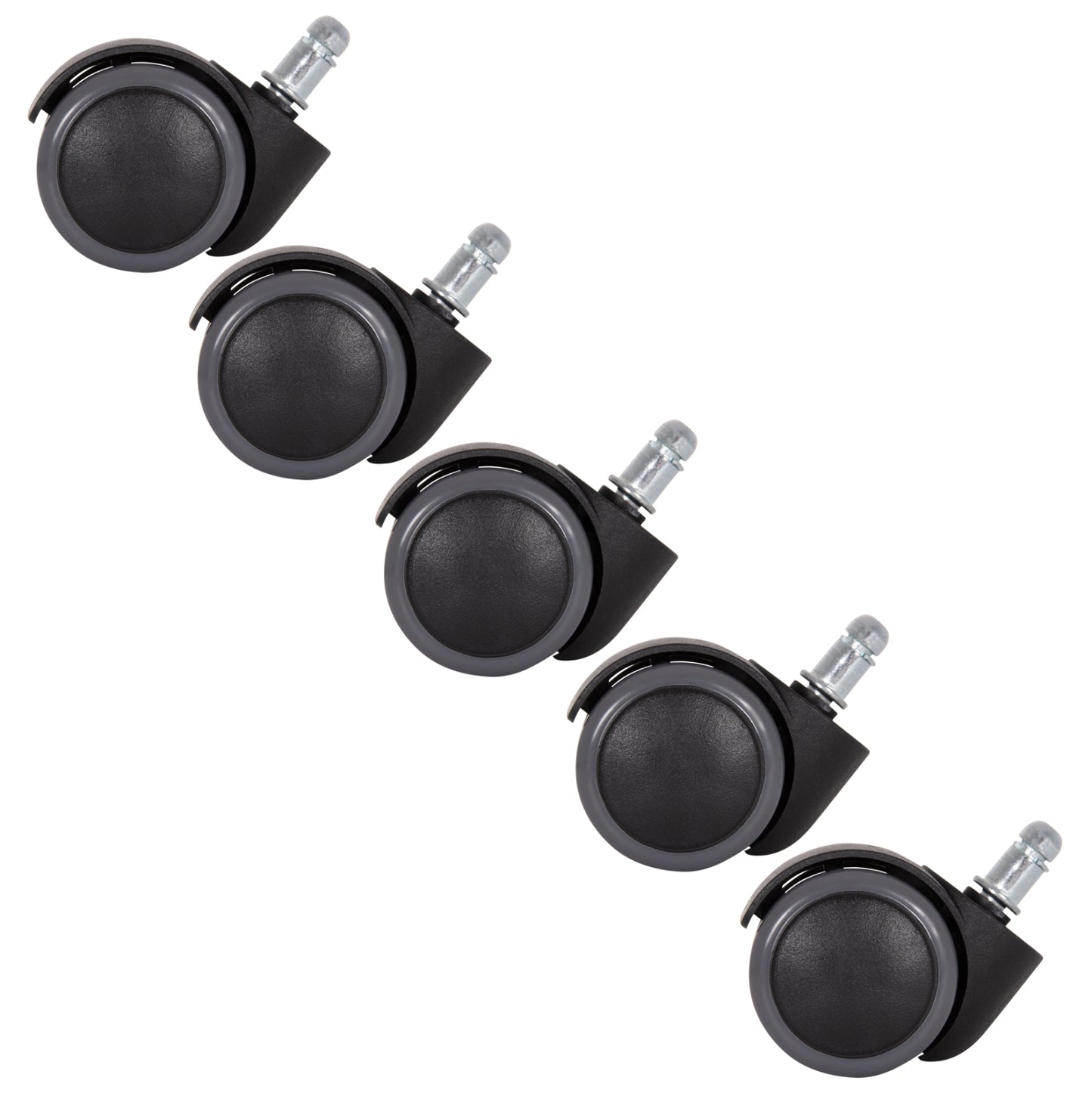 Replacement Castor Wheels 5pcs Set For Office Chairs Hm1203--black & Grey