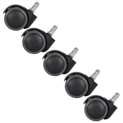 Replacement Castor Wheels 5pcs Set For Office Chairs Hm1203--black & Grey