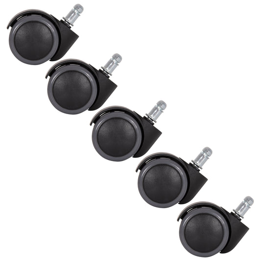 Replacement Castor Wheels 5pcs Set For Office Chairs Hm1203--black & Grey