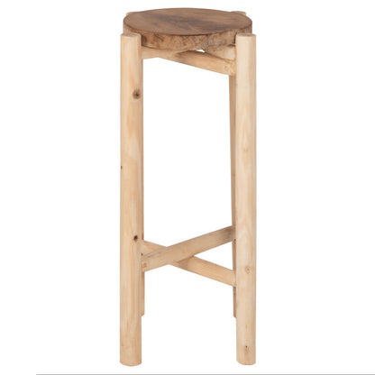 Flower Pedestal Hm7935 Teak Wood In Natural Color Φ30x75,5hcm.