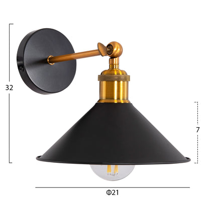 Wall Sconce Reston2 Hm4464 Metal Base & Cap-aluminum Bulb Socket 21x21x32hcm.