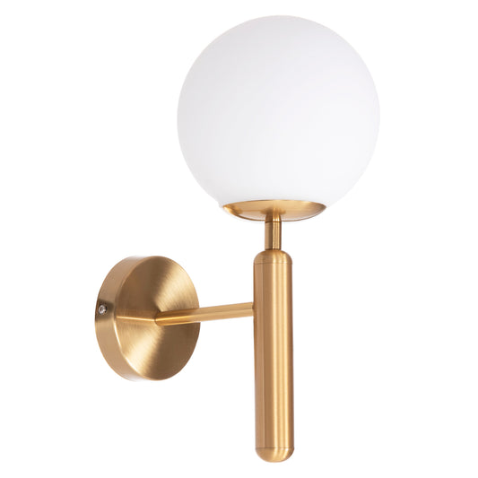 Wall Sconce Homy Hm4470 Metal Base In Gold-glass [e27] 14x21x33hcm.