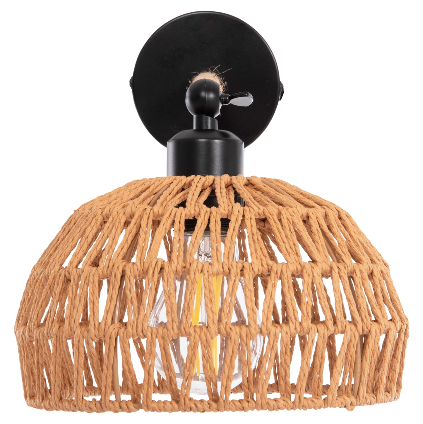 Wall Sconce Glide Hm4475 Metal Base-hemp Rope-[e27] 22x22x35-21hcm.