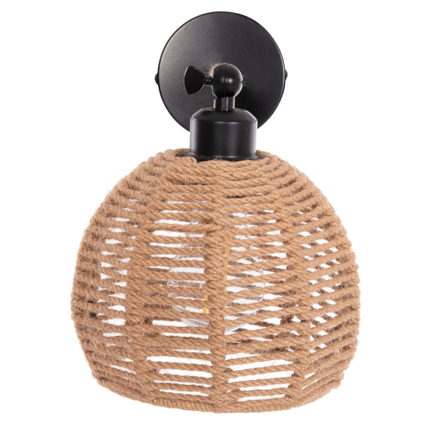 Wall Sconce Stolt Hm4483 Metal Base-hemp Rope-[e27] 20x20x38-24hcm.