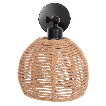 Wall Sconce Stolt Hm4483 Metal Base-hemp Rope-[e27] 20x20x38-24hcm.