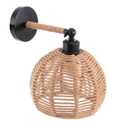 Wall Sconce Stolt Hm4483 Metal Base-hemp Rope-[e27] 20x20x38-24hcm.