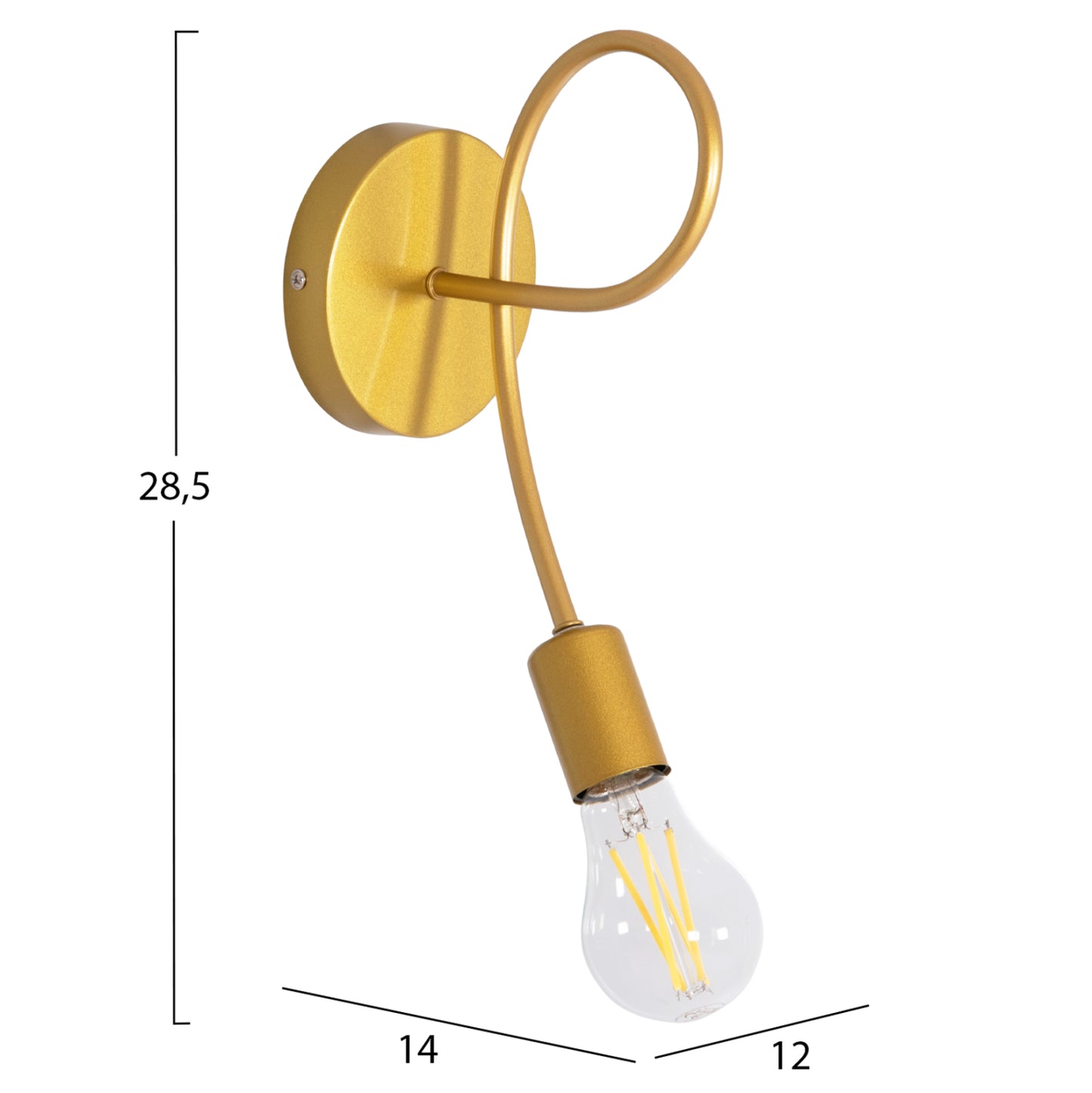 Wall Sconce Fridrik Hm7399.12 Metal In Gold 12x15.5x28.5hcm