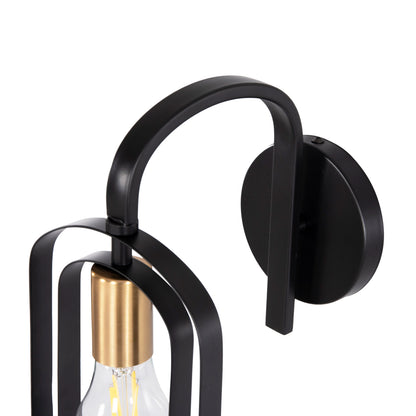 Wall Sconce Biut Hm7443.11 Metal In Black--gold Bulb Socket 16x19x38hcm.