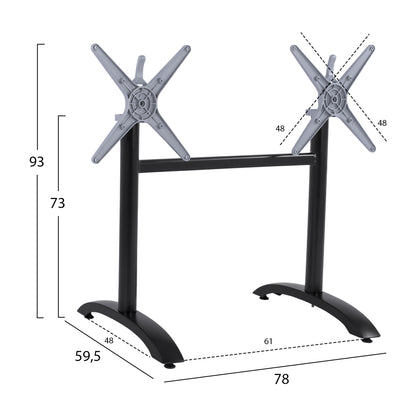 Aluminum Base 2 Column Hm468.01 Black Matte 78x59.5x73cm