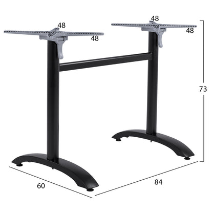 Aluminum Base 2 Column Hm468.01 Black Matte 78x59.5x73cm