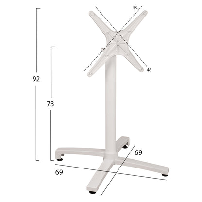 Aluminum Base Folding White Matte 69x69x73cm With Cross Hm459.02