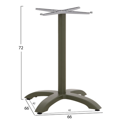 Aluminum Table Base Hm460.28 Green 66x66x72hcm. Cross 48x48cm.